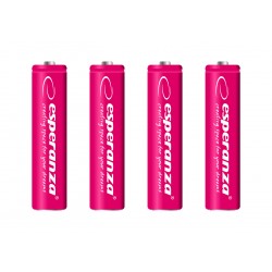 ESPERANZA RECHARGEABLE BATTERIES Ni-MH AAA 1000MAH 4PCS. RED