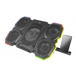 ESPERANZA RGB ILLUMINATED GAMING NOTEBOOK COOLING PAD WITH MOBILE PHONE STAND BREVA