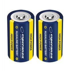 ESPERANZA ALALINE BATTERY D LR20 2PCS. BLISTER