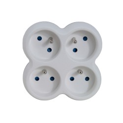 ESPERANZA ELEC. SOCKET SPLITTER 4 SOCKET WHITE/GREY