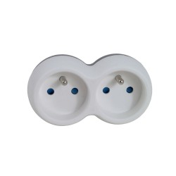 ESPERANZA ELEC. SOCKET SPLITTER 2 SOCKET WHITE/GREY