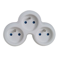 ESPERANZA ELEC. SOCKET SPLITTER 3 SOCKET WHITE/GREY