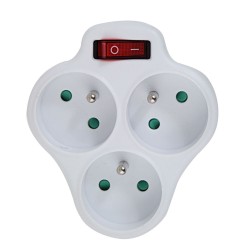 ESPERANZA ELEC. SOCKET SPLITTER 3 SOCKETS SWITCH WHITE