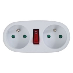 ESPERANZA ELEC. SOCKET SPLITTER 2 SOCKETS SWITCH WHITE